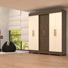 Guarda-roupa Casal 100% Mdf 06 Portas E 02 Gavetas Cássia Caf