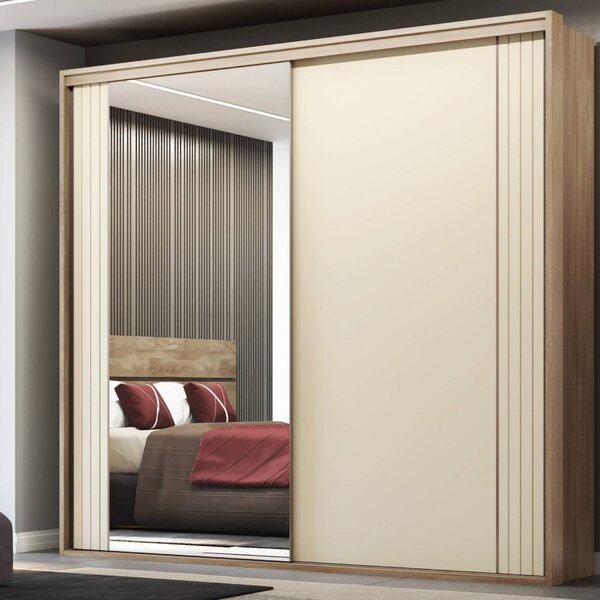 Guarda-roupa Casal 100% Mdf 2 Portas Imperium Carvalho/off Wh