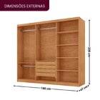 Guarda-roupa Casal 100% Mdf 3 Portas De Correr 4 Gavetas E 6
