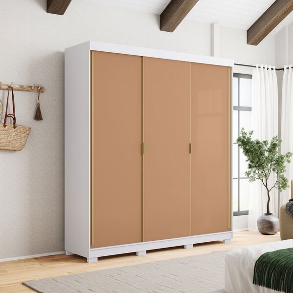 Guarda-roupa Casal 100% Mdf 3 Portas De Correr 4 Gavetas Port