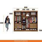 Guarda-roupa Casal 100% Mdf 3 Portas De Correr Com Espelho 6