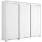 Guarda Roupa Casal 100% Mdf 3 Portas De Correr Mustang Branco