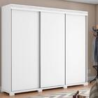 Guarda Roupa Casal 100% Mdf 3 Portas De Correr Mustang Branco