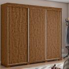Guarda Roupa Casal 100% Mdf 3 Portas De Correr Mustang Castan