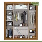 Guarda-roupa Casal 100% Mdf 4 Portas 3 Gavetas Imperatore Móv
