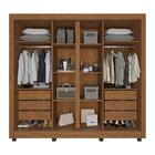 Guarda-roupa Casal 100% Mdf 4 Portas Com Espelho 6 Gavetas Po