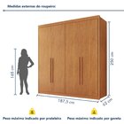 Guarda Roupa Casal 100% Mdf 4 Portas E 4 Gavetas Bergamo Cina