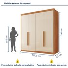 Guarda Roupa Casal 100% Mdf 4 Portas E 4 Gavetas Bergamo Cina