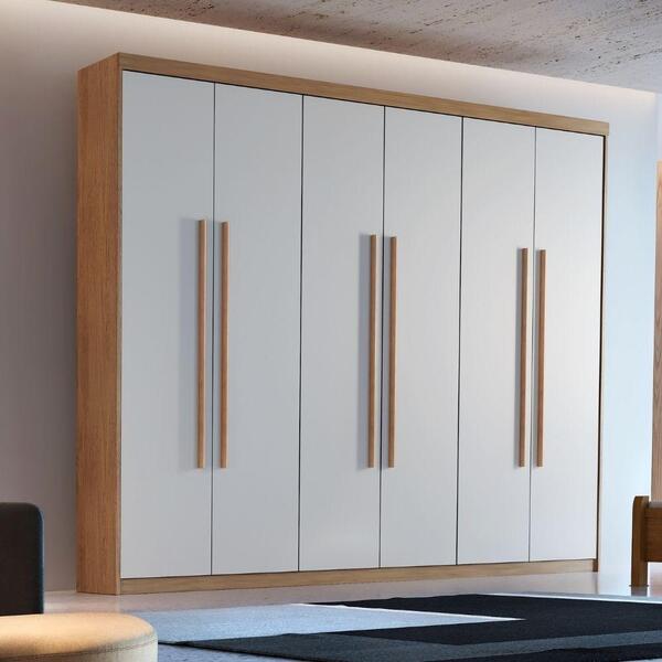 Guarda-roupa Casal 100% Mdf 6 Portas 2 Gavetas E 8 Nichos Haw