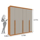 Guarda Roupa Casal 100% Mdf 6 Portas 4 Gavetas 218cm Milano E