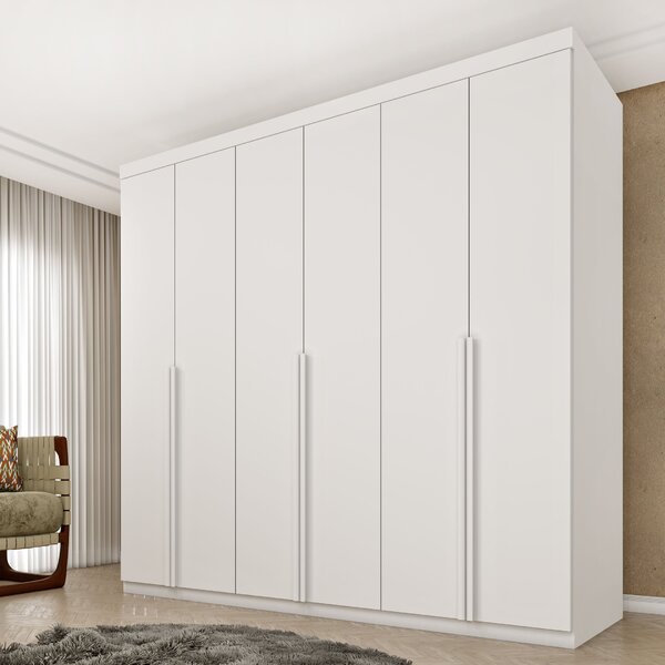 Guarda Roupa Casal 100% Mdf 6 Portas 4 Gavetas 218cm Milano E