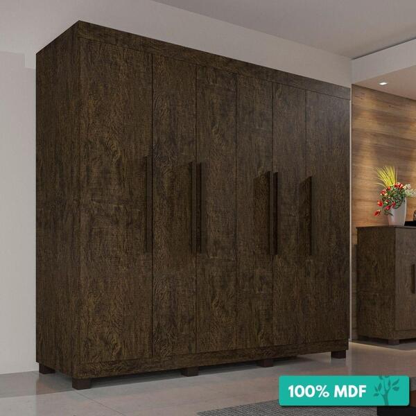 Guarda-roupa Casal 100% Mdf 6 Portas 4 Gavetas Londres Prime