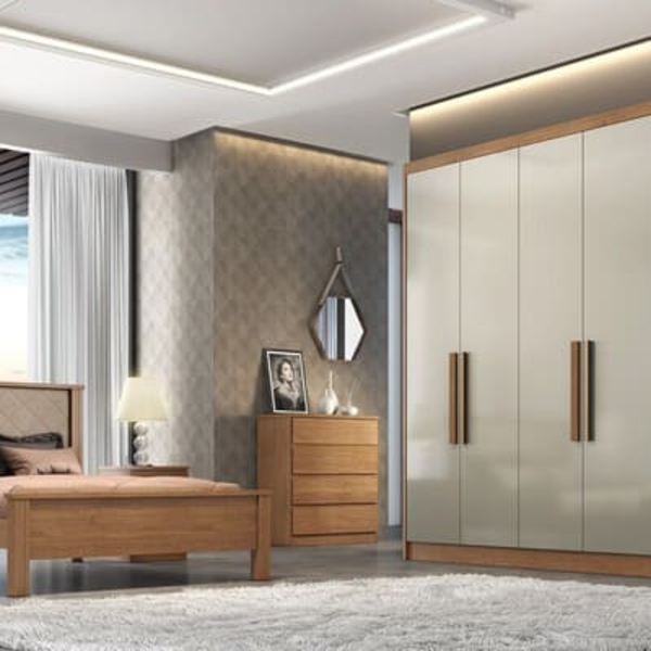 Guarda Roupa Casal 100% Mdf 6 Portas 6 Gavetas - Rizon -cumar