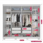 Guarda-roupa Casal 100% Mdf 6 Portas Com Espelho 4 Gavetas Lo