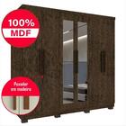 Guarda-roupa Casal 100% Mdf 6 Portas Com Espelho 4 Gavetas Se