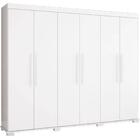 Guarda Roupa Casal 100% Mdf 6 Portas Jaguar Branco