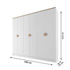 Guarda-roupa Casal 100% Mdf Bp 6 Portas 4 Gavetas Asti Branco