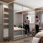 Guarda-roupa Casal 100% Mdf Bp Com 3 Portas De Espelho Geneve