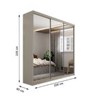 Guarda-roupa Casal 100% Mdf Bp Com 3 Portas De Espelho Geneve