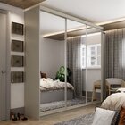 Guarda-roupa Casal 100% Mdf Bp Com 3 Portas De Espelho Geneve