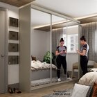 Guarda-roupa Casal 100% Mdf Bp Com 3 Portas De Espelho Geneve