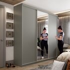 Guarda-roupa Casal 100% Mdf Bp Com 3 Portas E 1 Espelho Genev