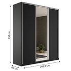 Guarda Roupa Casal 100% Mdf Bp Com 3 Portas E 1 Espelho Zerma