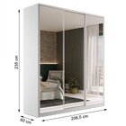 Guarda Roupa Casal 100% Mdf Bp Com 3 Portas Espelho Zermatt B