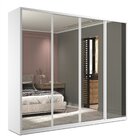 Guarda Roupa Casal 100% Mdf Bp Com 4 Portas Espelhos Zermatt