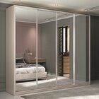 Guarda Roupa Casal 100% Mdf Bp Com 4 Portas Espelhos Zermatt