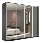 Guarda Roupa Casal 100% Mdf Bp Com 4 Portas Espelhos Zermatt