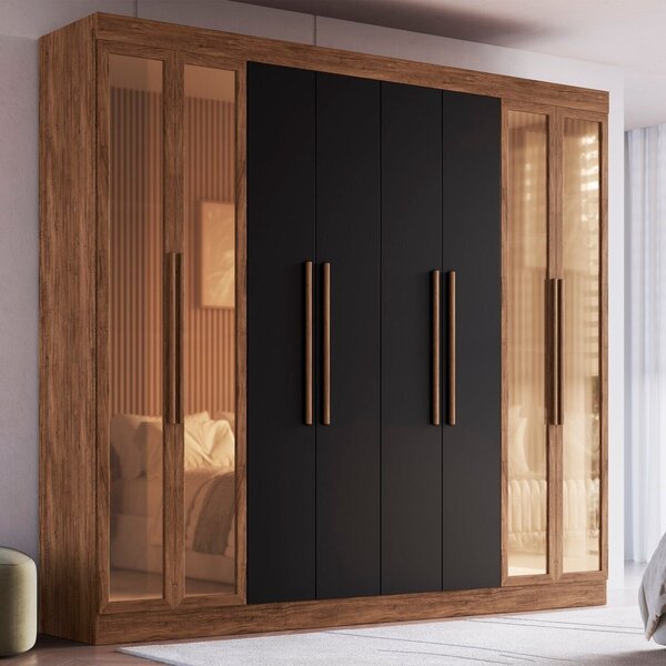 Guarda Roupa Casal 100% Mdf Chicago 68500 8 Portas 4 Gavetas