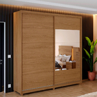 Guarda-roupa Casal 100% Mdf Com Espelho 02 Portas Deslizantes
