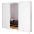 Guarda-roupa Casal 100% Mdf Com Espelho 03 Portas Deslizantes