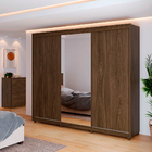 Guarda-roupa Casal 100% Mdf Com Espelho 03 Portas Deslizantes