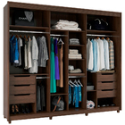 Guarda-roupa Casal 100% Mdf Com Espelho 03 Portas Deslizantes