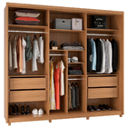 Guarda-roupa Casal 100% Mdf Com Espelho 03 Portas Deslizantes