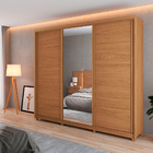 Guarda-roupa Casal 100% Mdf Com Espelho 03 Portas Deslizantes