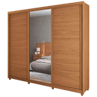Guarda-roupa Casal 100% Mdf Com Espelho 03 Portas Deslizantes