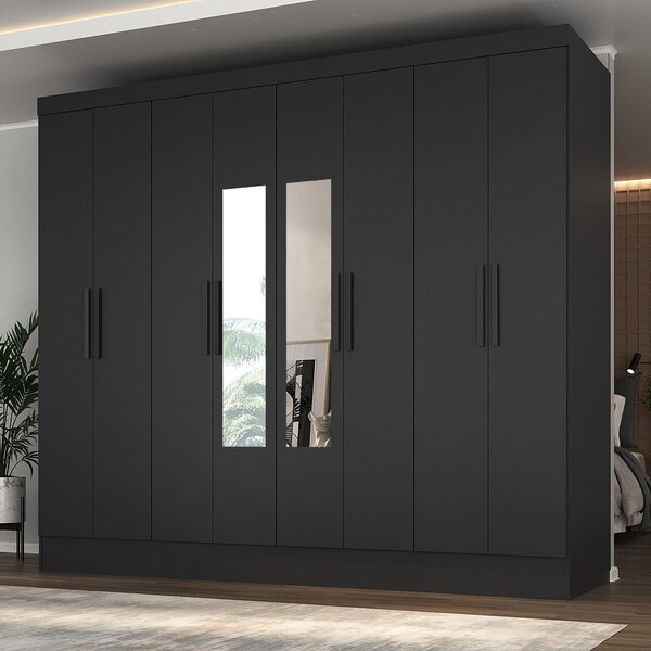 Guarda-roupa Casal 100% Mdf Com Espelho 8 Portas 4 Gavetas Ja