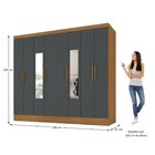 Guarda-roupa Casal 100% Mdf Com Espelho 8 Portas 4 Gavetas Ja