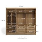 Guarda-roupa Casal 100% Mdf Kappesberg 3 Portas De Correr Com