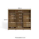 Guarda-roupa Casal 100% Mdf Kappesberg 3 Portas De Correr Com