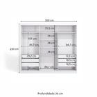 Guarda-roupa Casal 100% Mdf Kappesberg 3 Pts 6 Gav Branco/nog