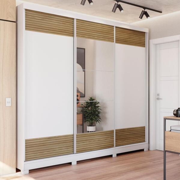 Guarda-roupa Casal 100% Mdf Kappesberg C/pés E 3 Espelhos 3 P