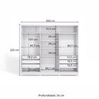 Guarda-roupa Casal 100% Mdf Kappesberg C/pés E 3 Espelhos 3 P