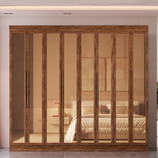 Guarda Roupa Casal 100% Mdf Los Angeles 8 Portas Reflecta 4 G