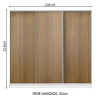Guarda Roupa Casal 100% Mdf Madesa Royale 3 Portas De Correr
