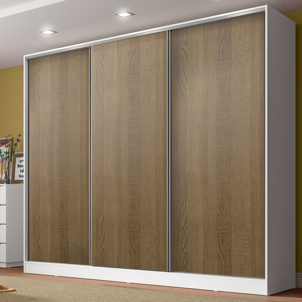 Guarda Roupa Casal 100% Mdf Madesa Royale 3 Portas De Correr