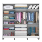 Guarda Roupa Casal 100% Mdf Madesa Royale 3 Portas De Correr